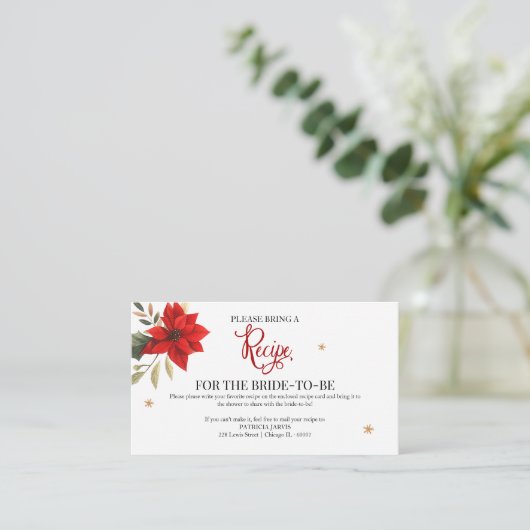 Verzoek om kerstmis Vrijgezellenfeest Recipe Informatiekaartje (Staand voorkant)