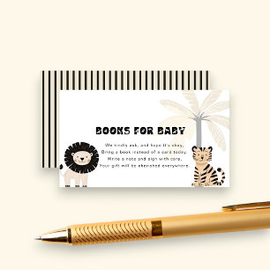 Verzoek om kinderfeestboek Wild Safari Baby Shower Informatiekaartje