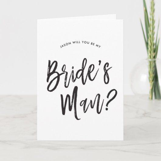 Verzoek om Man van Bride | Zwart script  Kaart (Voorkant)