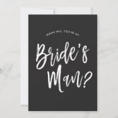 Verzoek om Man van Bride | Zwart script  Kaart (Voorkant)