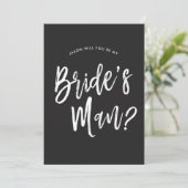 Verzoek om Man van Bride | Zwart script  Kaart (Staand voorkant)