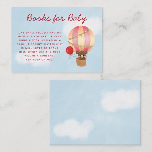 Verzoek om meisjesboek voor babyborrel met hete lu informatiekaartje (Voorkant / Achterkant)