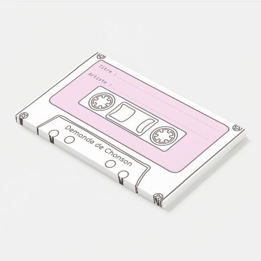 Verzoek om Muziek "Cassette" Post-it® Notes (Schuin)