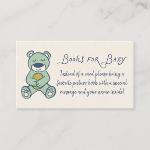Verzoek om Navy en Mint Doodle Teddybeer Boek Informatiekaartje