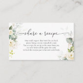 Verzoek om recept voor bruidsdiner met groene witt informatiekaartje (Voorkant)