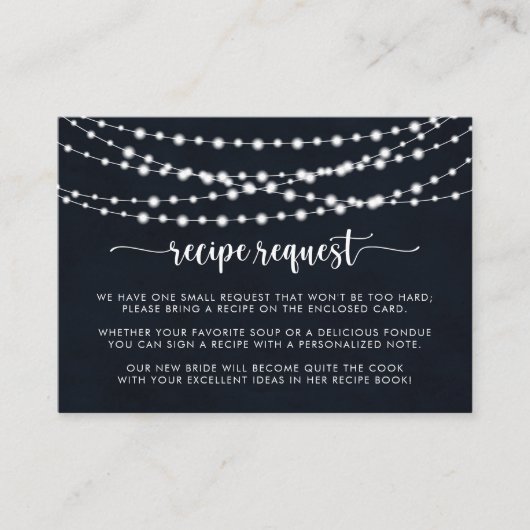 Verzoek om Recept voor Bruiloft met Landelijke Sli Informatiekaartje (Voorkant)