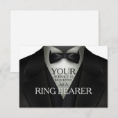 Verzoek om ringdrager tuxedo trouwpartij kaart (Voorkant / Achterkant)