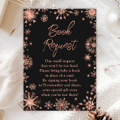 Verzoek om roos Gold Snowflakes Winter Book Informatiekaartje