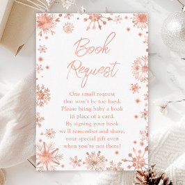 Verzoek om roos Gold Snowflakes Winter Book Informatiekaartje