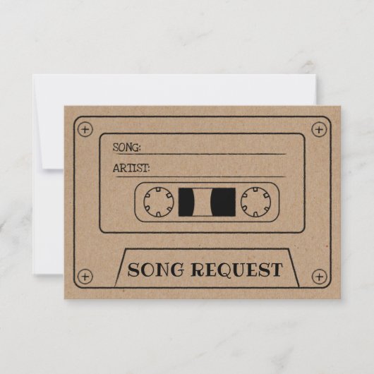 Verzoek om rustic huwelijkslied cassette kraft RSV RSVP Kaartje (Voorkant)