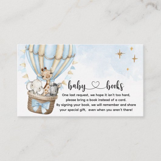 Verzoek om Safari Hot Air-ballonboek Informatiekaartje (Voorkant)