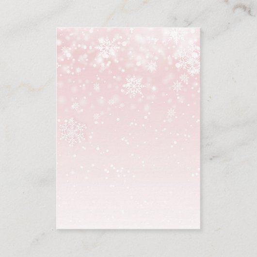 Verzoek om urnsnowflake roze Baby shower Informatiekaartje (Achterkant)