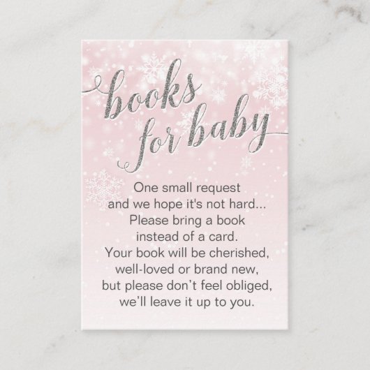 Verzoek om urnsnowflake roze Baby shower Informatiekaartje (Voorkant)