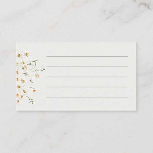 Verzoek om Vrijgezellenfeest Dasy Wildflower Visitekaartje (Achterkant)