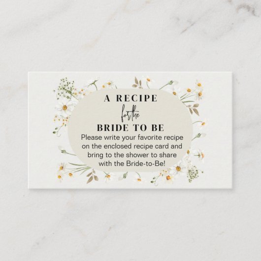 Verzoek om Vrijgezellenfeest Dasy Wildflower Visitekaartje (Voorkant)