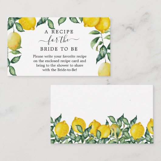 Verzoek om Vrijgezellenfeest Lemons greenery ontva Visitekaartje (Voorkant / Achterkant)