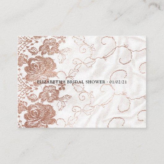 Verzoek om Vrijgezellenfeest van Floral en Lace Informatiekaartje (Achterkant)