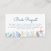 Verzoek om waterverf Coral Baby shower Book Informatiekaartje (Voorkant)