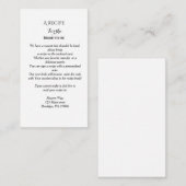 Verzoek om wildbloemrecept bruidsontbijt informatiekaartje (Voorkant / Achterkant)