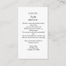 Verzoek om wildbloemrecept bruidsontbijt informatiekaartje