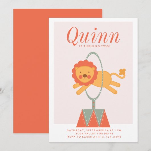 VERZOEK VAN CARNIVAL CIRCUS KIDS BIRTHDAY KAART (Voorkant / Achterkant)