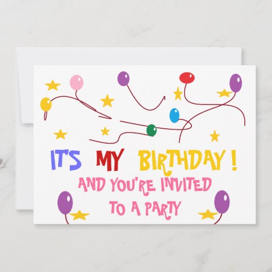 VERZOEK VAN COLORFUL BIRTHDAY-PARTIJ KAART (Voorkant)