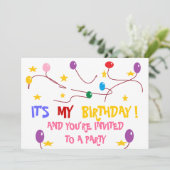 VERZOEK VAN COLORFUL BIRTHDAY-PARTIJ KAART (Staand voorkant)