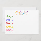 VERZOEK VAN COLORFUL BIRTHDAY-PARTIJ KAART (Achterkant)