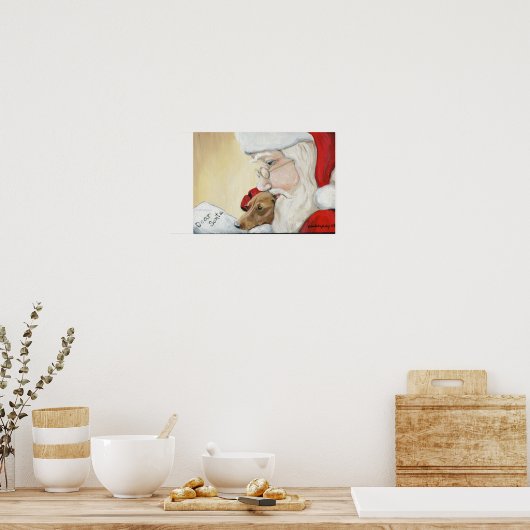 Verzoek van Dachshund om Santa Canvas Print (Keuken)