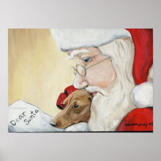 Verzoek van Dachshund om Santa Canvas Print (Voorkant)