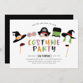 VERZOEK VAN DE HALLOWEEN COSTUMPARTIJ KAART (Voorkant / Achterkant)