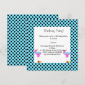 VERZOEK VAN DE PARTIJ AQUA SPOT BIRTHDAY KAART (Voorkant / Achterkant)