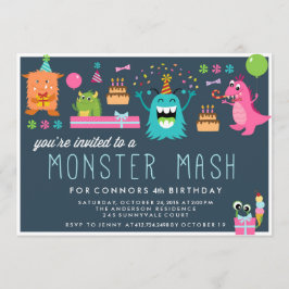 VERZOEK VAN MONSTER MASH KIDS BIRTHDAY PARTIJ KAART