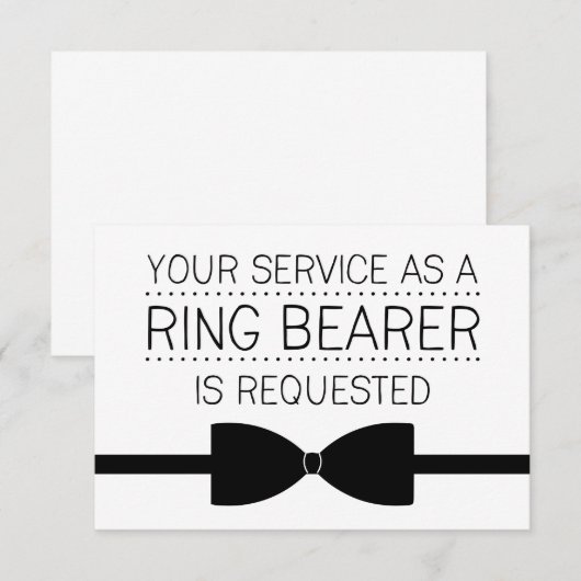 Verzoek van Ring Bearer | Groomsmannen Kaart (Voorkant / Achterkant)