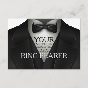 Verzoek van Ring Bearer Tuxedo Wedding Party Kaart