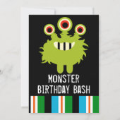 Verzoeken van de kleurrijke Groene Monster Birthda Kaart (Achterkant)
