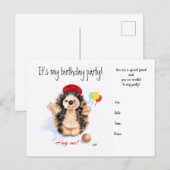 Verzoeken van de verjaardag "De kleine egel" Briefkaart (Voorkant / Achterkant)