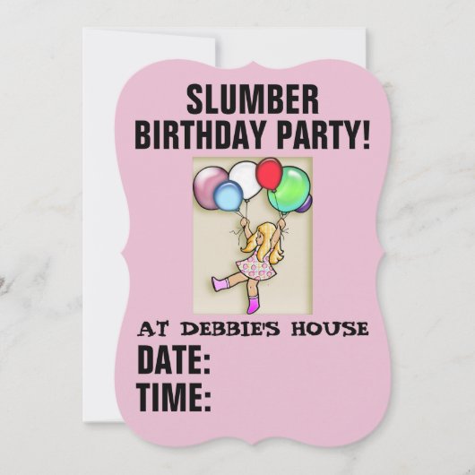 VERZOEKEN VAN PARTIJEN SLUMBER BIRTHDAY KAART (Voorkant)