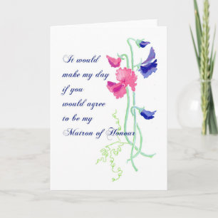Verzoekkaart van de Matrone van Eer Sweet Pea
