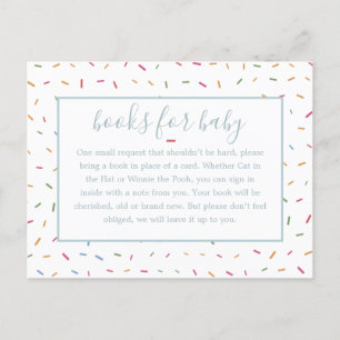 Verzoekkaart voor baby shower boek insert met stro uitnodiging briefkaart