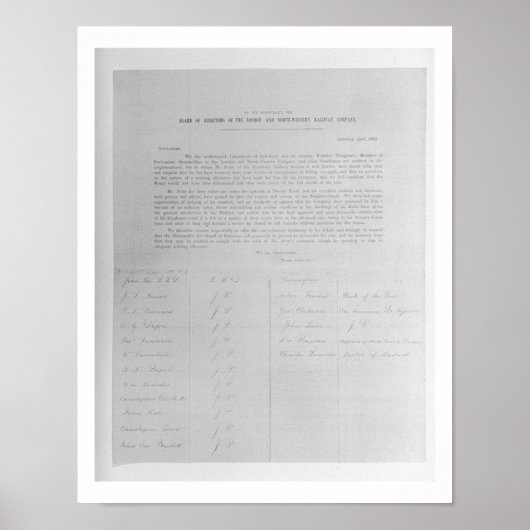 Verzoekschrift aan de directeuren van Londen en No Poster (Voorkant)