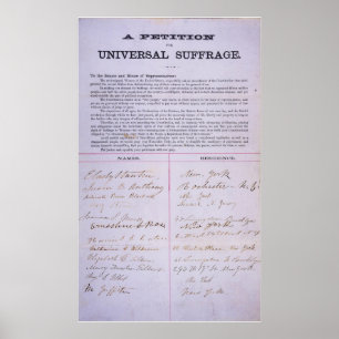 Verzoekschrift over het recht van vrouwen op unive poster