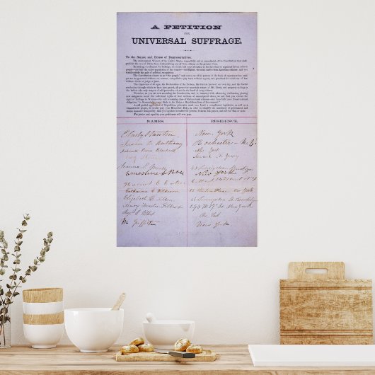 Verzoekschrift over het recht van vrouwen op unive poster (Keuken)