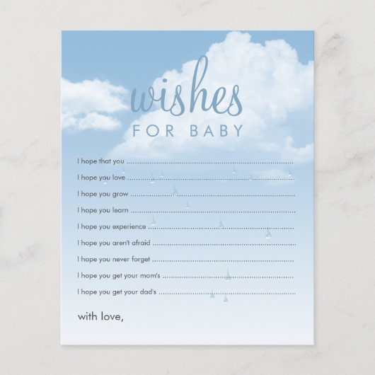 Verzoekt Baby Clouds Baby shower Advice Kaarten (Voorkant)