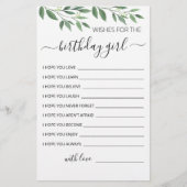 Verzoekt de Birthday-meisje Birthday Party kaart (Voorkant)