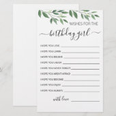 Verzoekt de Birthday-meisje Birthday Party kaart (Voorkant / Achterkant)