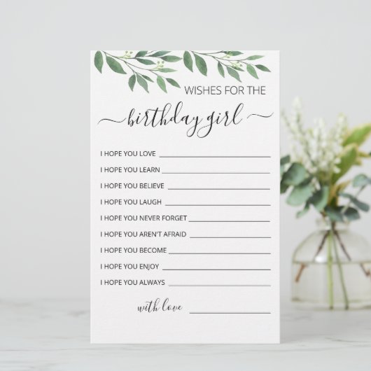 Verzoekt de Birthday-meisje Birthday Party kaart (Staand voorkant)