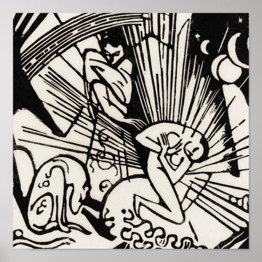 Verzoening door Franz Marc Famous Woodcut Poster (Voorkant)