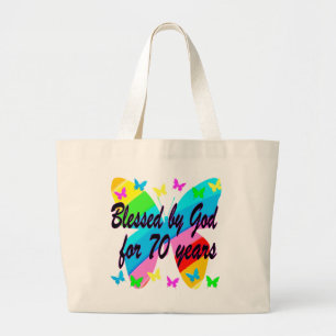 VERZONDEN DOOR GOD 70E BUTTERFLY-ONTWERP GROTE TOTE BAG