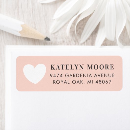 Verzonden met Liefde Blush Pink Weddenschap Retour Etiket (Insitu)